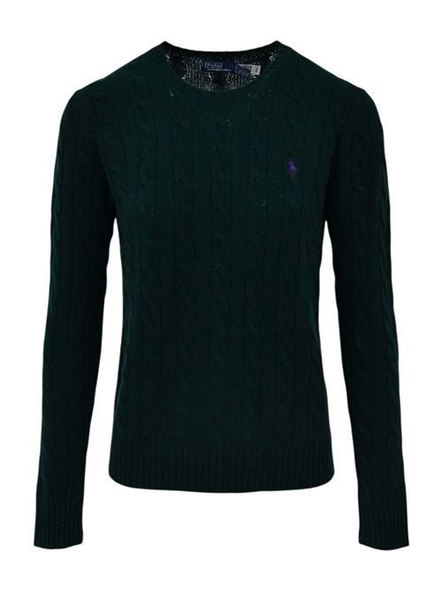 girocollo donna a trecce verde Ralph Lauren | 211971865009